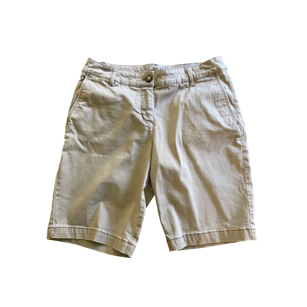 Tommy Bahama Womens Size 8 Khaki Chino Bermuda Shorts Preppy Coastal Classic